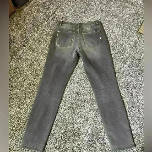 Soft Surroundings Ultimate Denim High-rise Foil Skinny Jeans Size 4 Gray - Picture 7 of 11